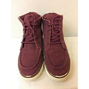 Abercrombie & Fitch kids size 6 Youth burgundy textile upper-lace up  shoes